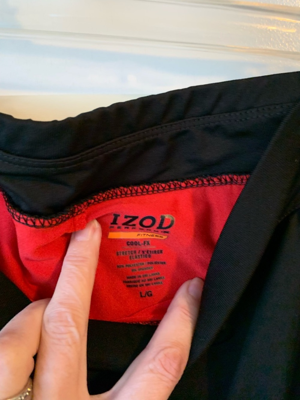 Izod Black Sport Skort with Red Side  Panels, L - Picture 2 of 4